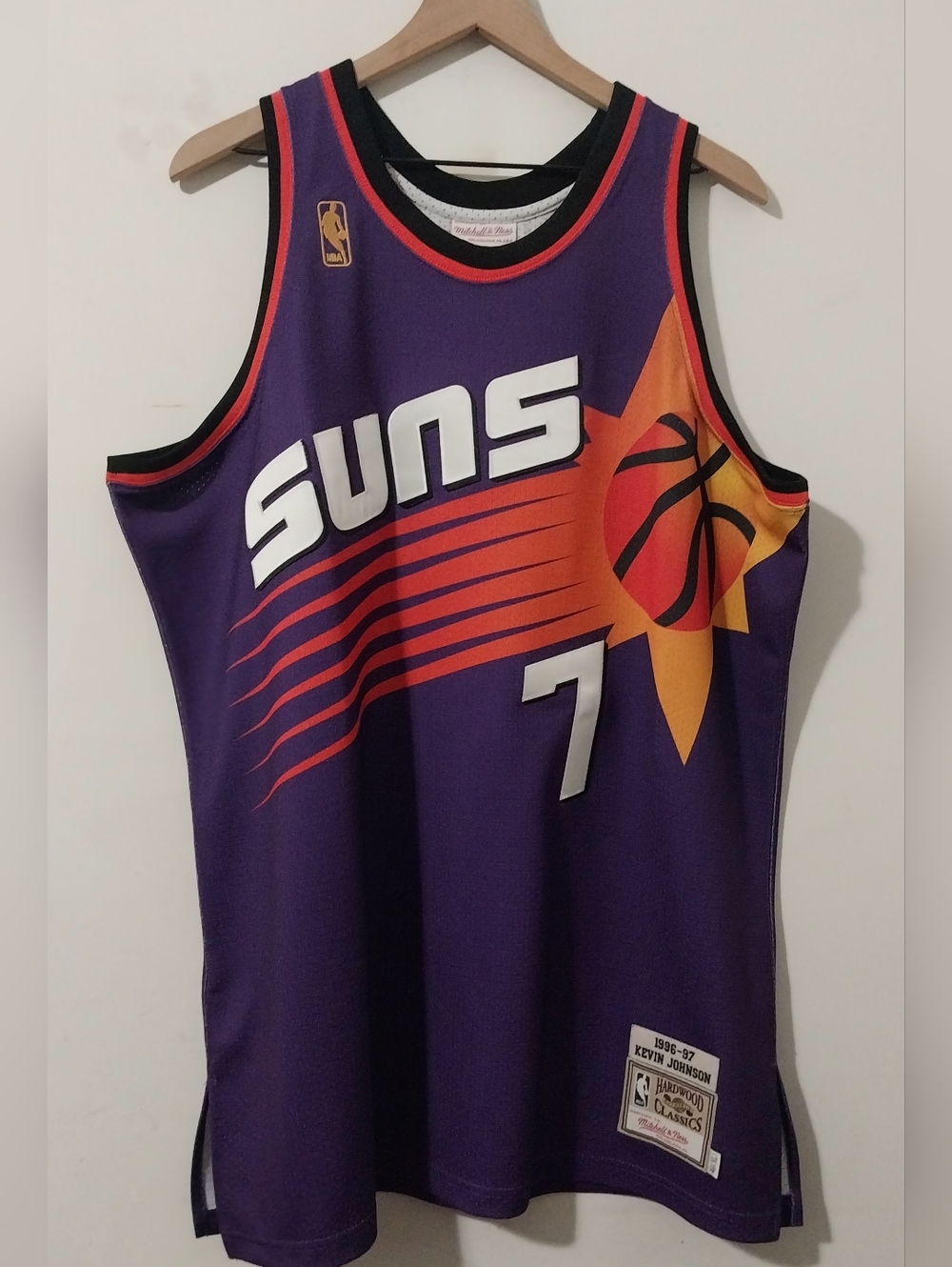Mitchell & Ness Gold Logo Phoenix Suns Kevin Johnson Away Jersey Size 48